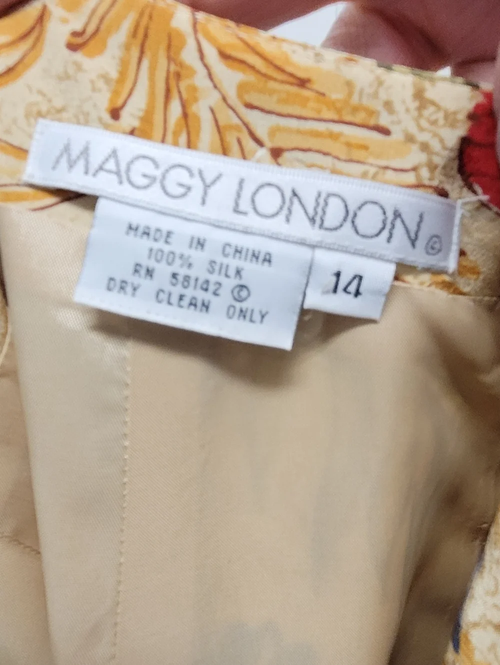 Maggy London Silk Vintage Open Back Floral Maxi Dress Size 14 - Picture 11 of 11